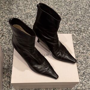 Jimmy Choo Dark Leather Pointed Heeled Boots